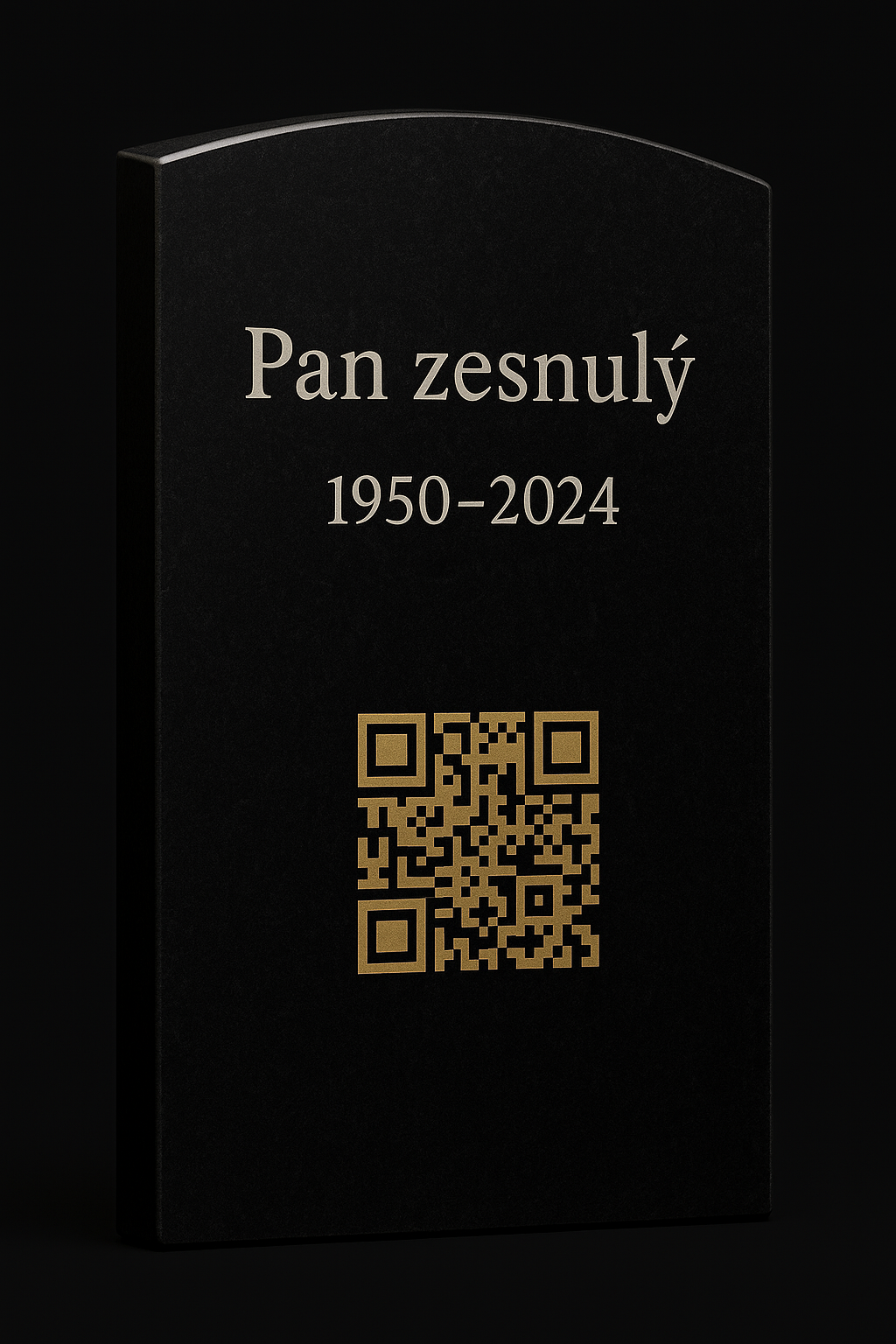 QR kód na náhrobním kameni